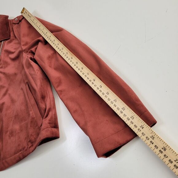 NEW 1X SOFT COPPER BURGUNDY ZIP LINED MOTO TRAVEL PACKABLE COAT JACKET XXL NWT - Picture 3 of 14